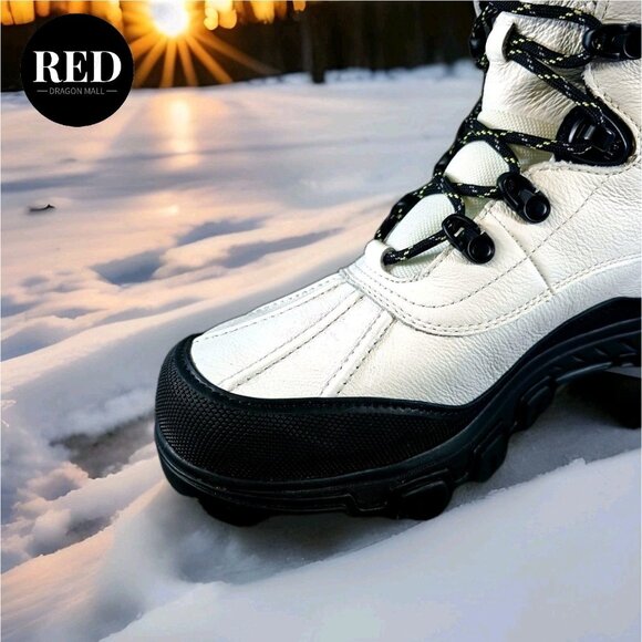UGG Adirondack Meridian Waterproof White Leather Boots - Women's Size 8.5 - Picture 14 of 14